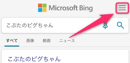 Bingの検索結果画面